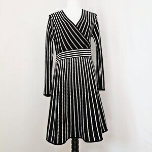 Calvin Klein Knit Black and White Dress